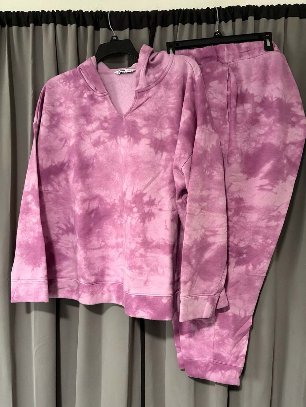 Sonoma Goods For Life Women's Plus Size 3X Pink Tie Dye Hoodie and Jogger Sweatp
